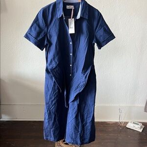 NWT Vineyard Vines Linen Tie Front Dress Size 8